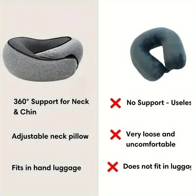 Snail Style Memory Foam Travel Neck Pillow U Shaped Adjustable Soft for Sleep and Support