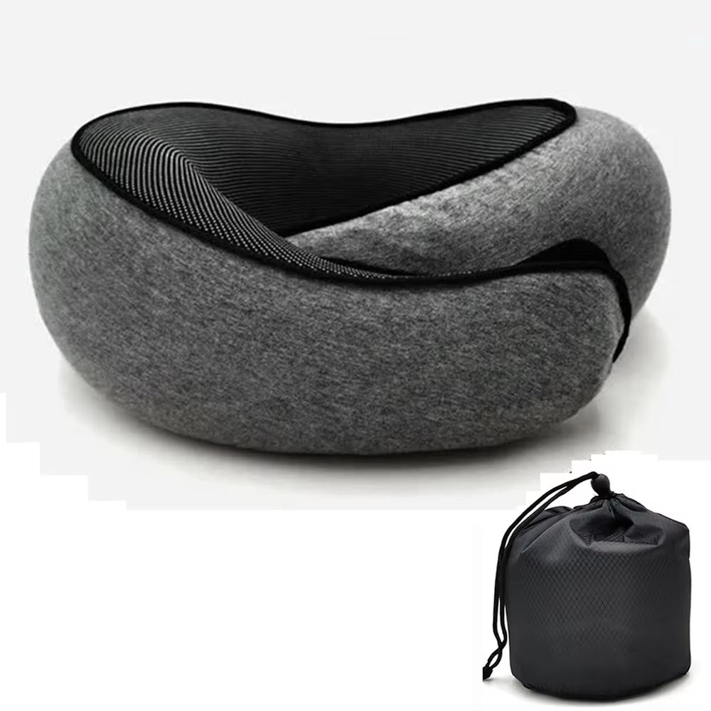 Snail Style Memory Foam Travel Neck Pillow U Shaped Adjustable Soft for Sleep and Support