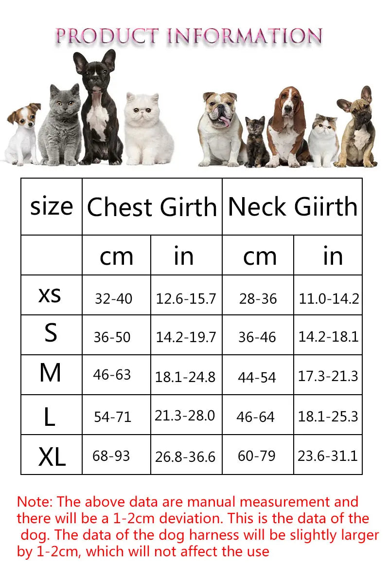Reflective Breathable Dog Harness – Adjustable Chest Strap for Small & Medium Dogs