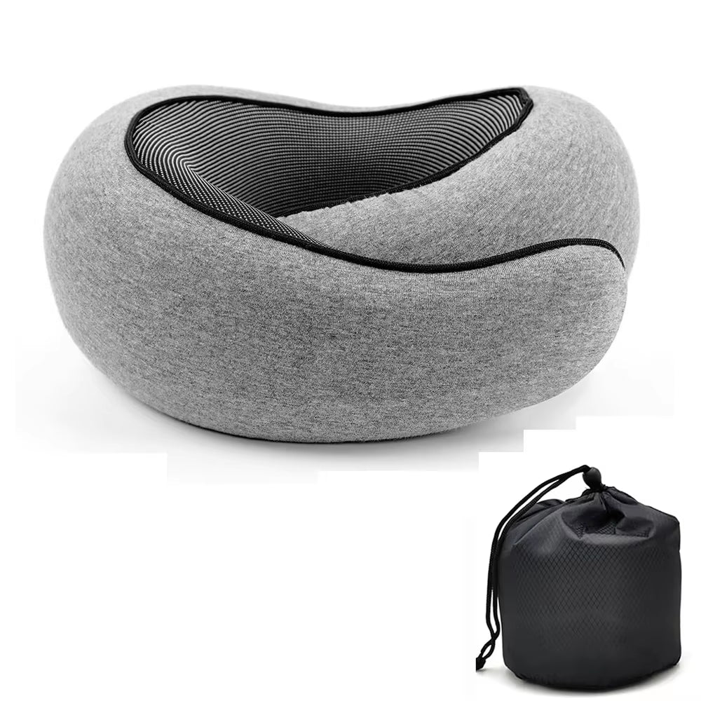 Snail Style Memory Foam Travel Neck Pillow U Shaped Adjustable Soft for Sleep and Support
