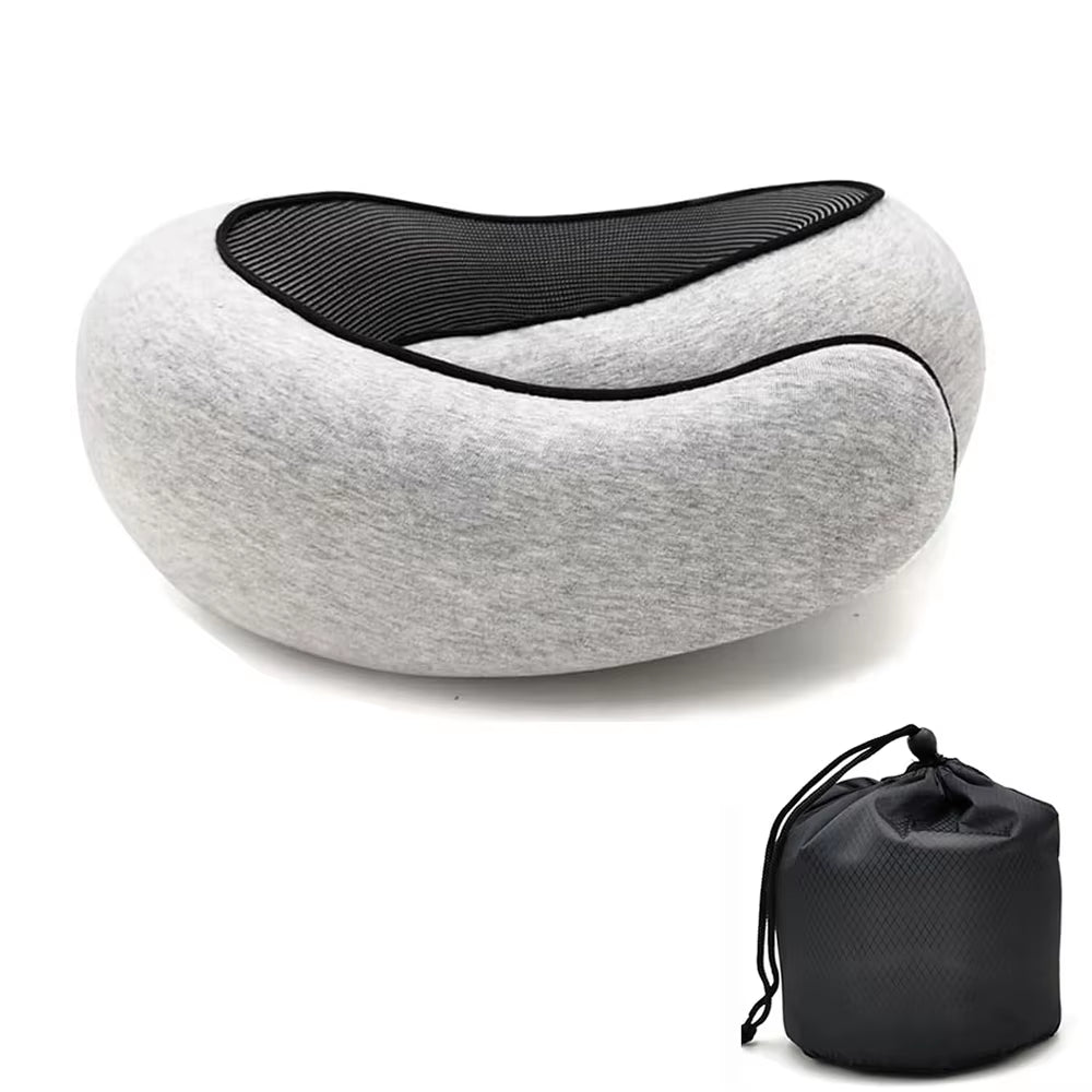 Snail Style Memory Foam Travel Neck Pillow U Shaped Adjustable Soft for Sleep and Support